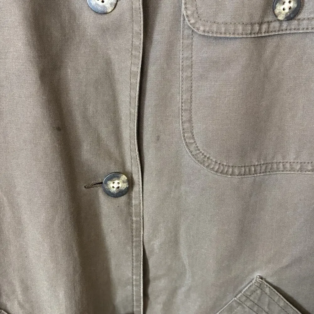 Vintage LL Bean Barn Chore Coat Large Army Green - Picture 11 of 11